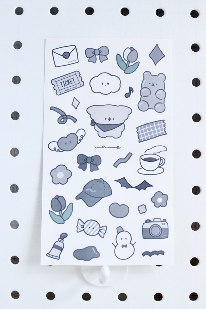 5COLORSシール《ブラック×ホワイト》