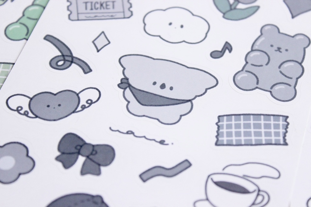 5COLORSシール《ブラック×ホワイト》