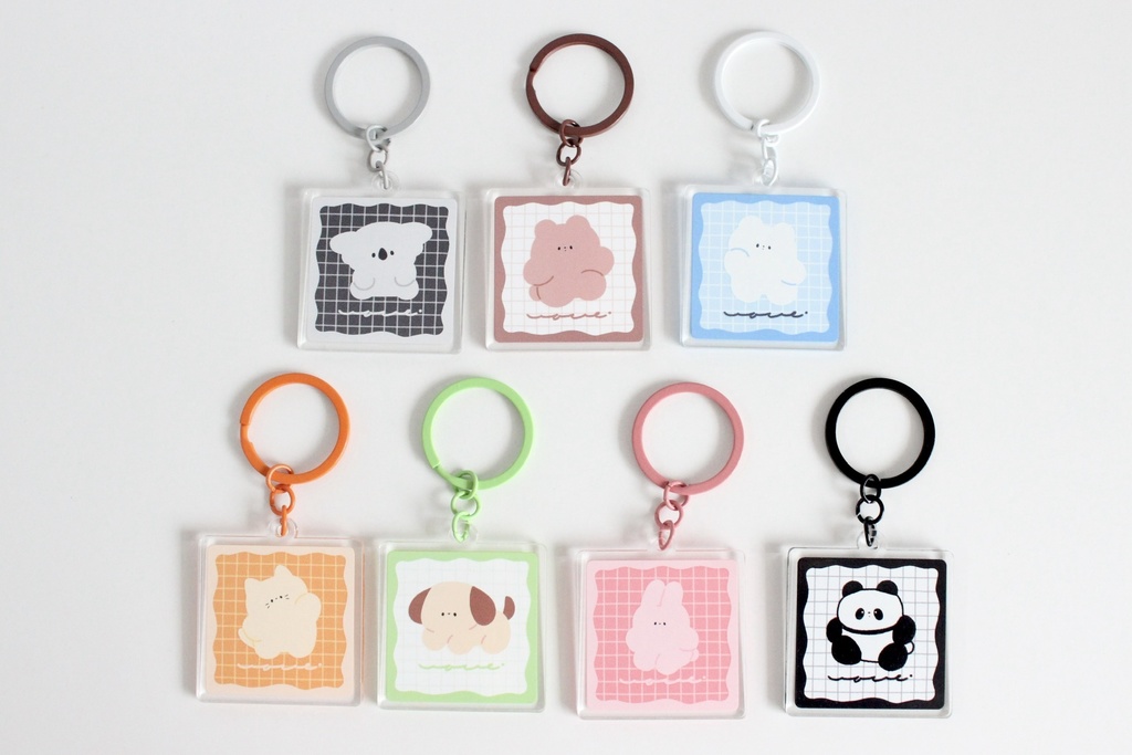 スクエアアクリルキーホルダー