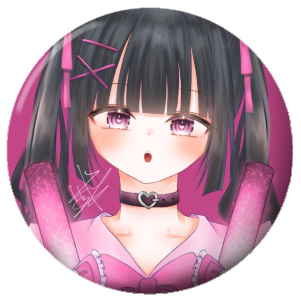 おたくちゃん缶バッジ/ピンク