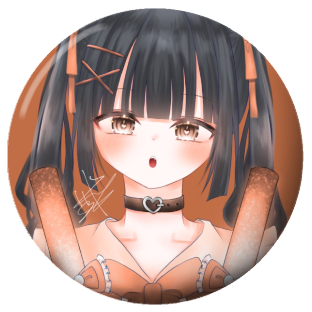 おたくちゃん缶バッジ/オレンジ