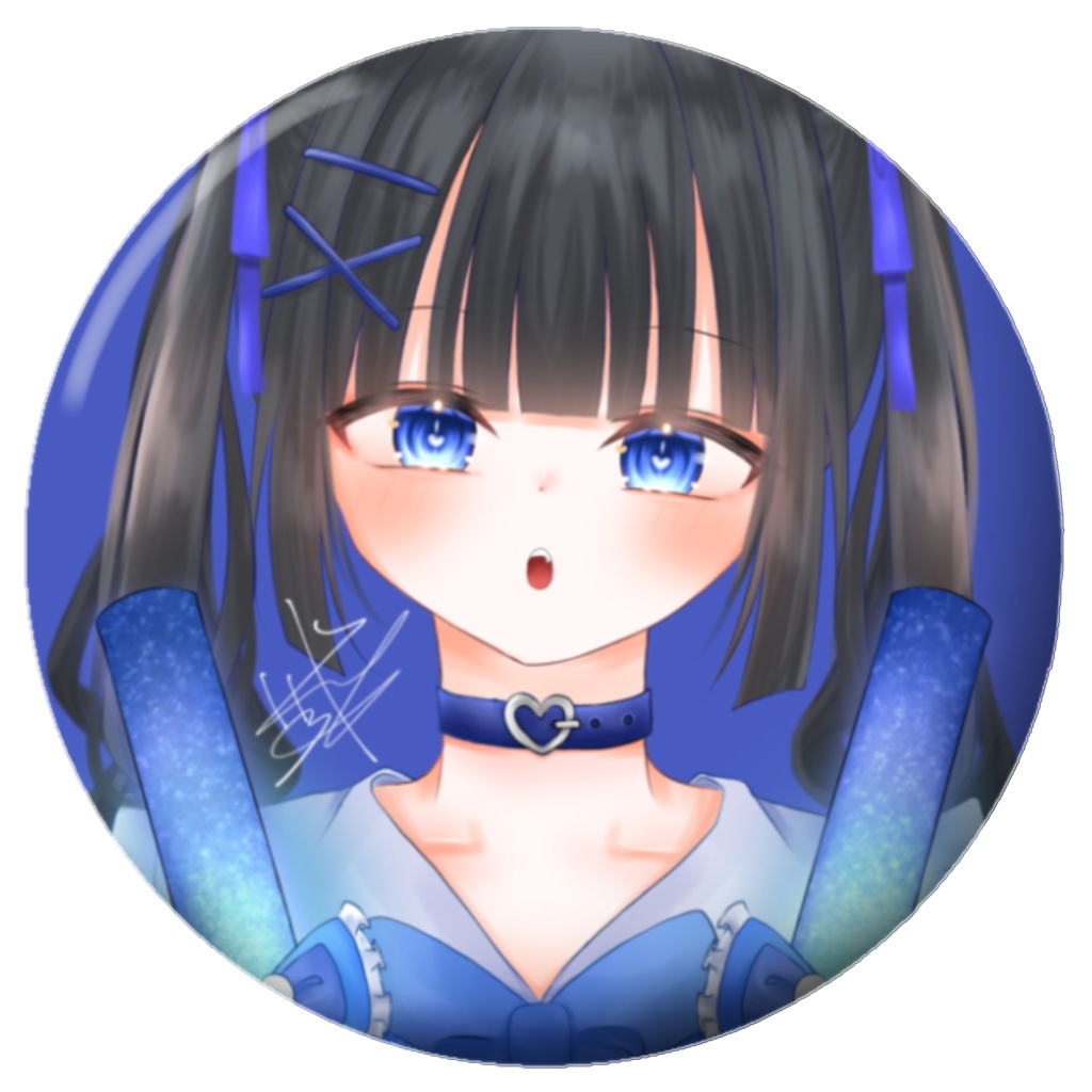 おたくちゃん缶バッジ/青