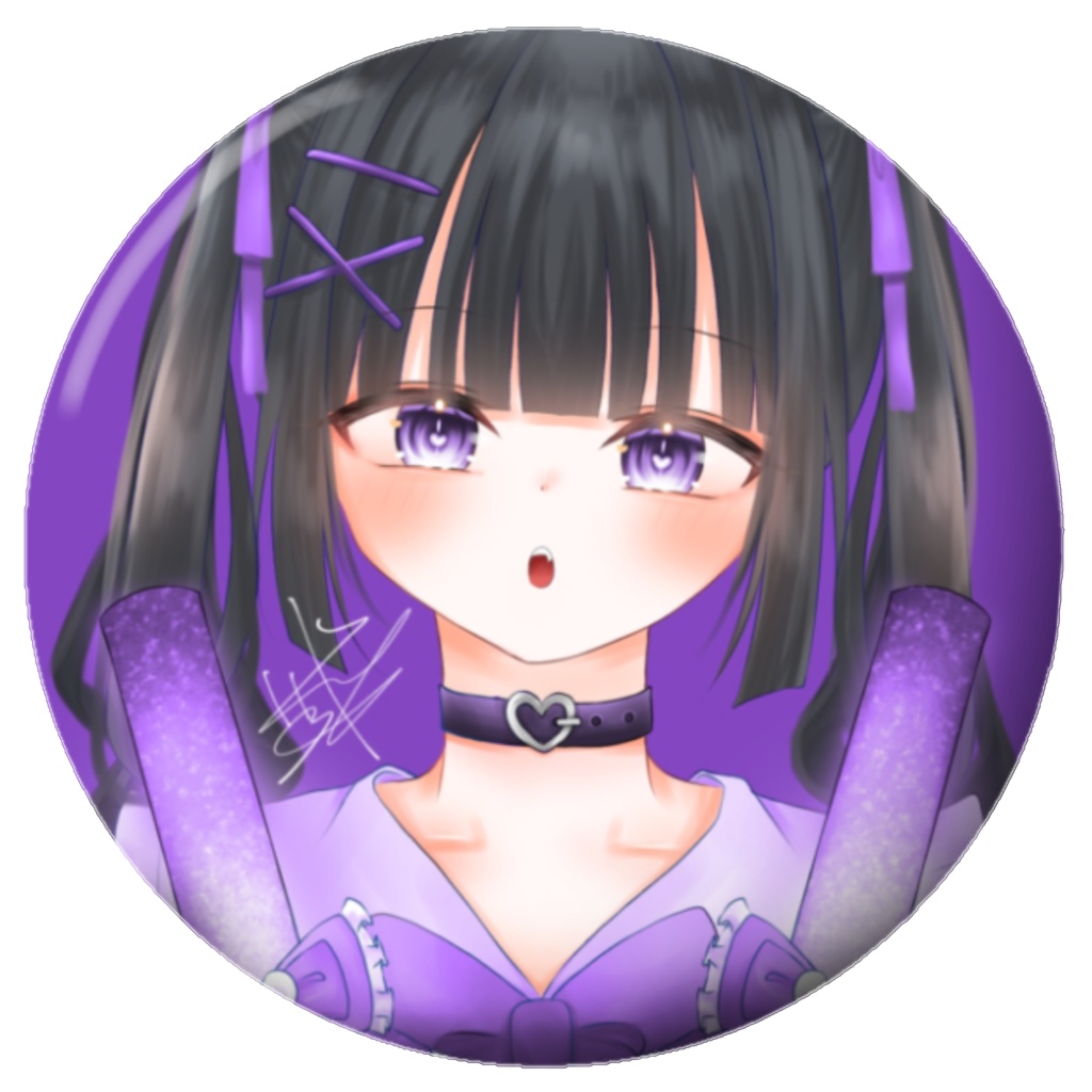 おたくちゃん缶バッジ/紫