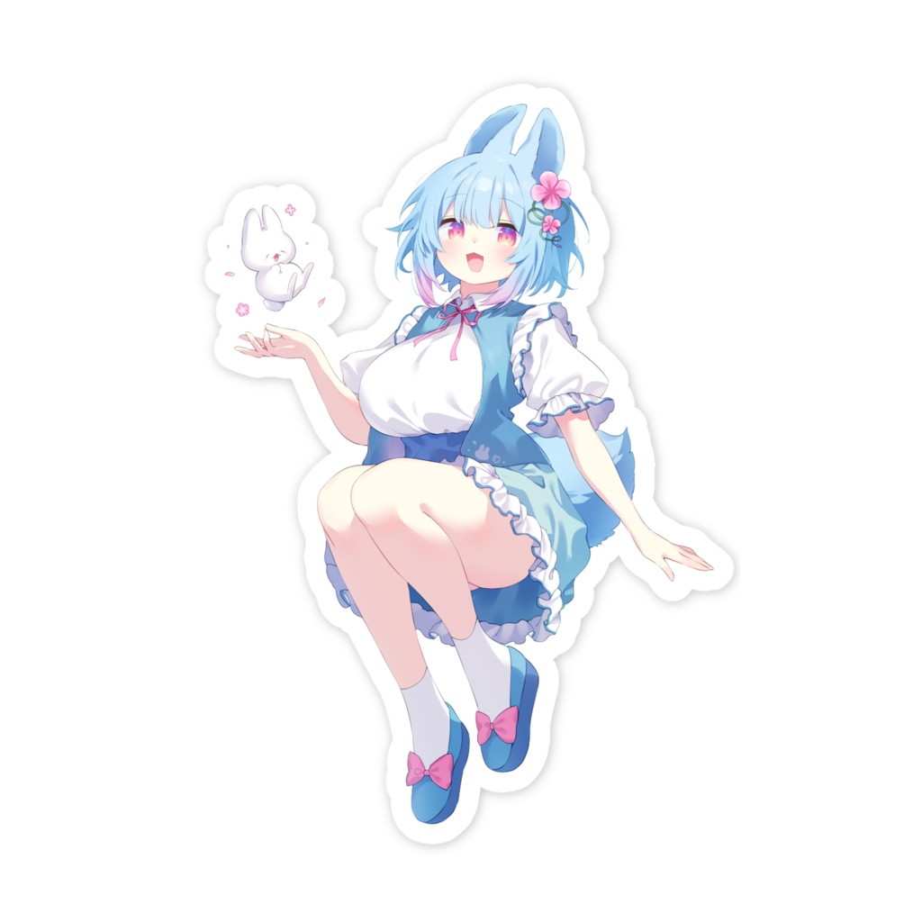 春うさケモミミちゃん スマホステッカー