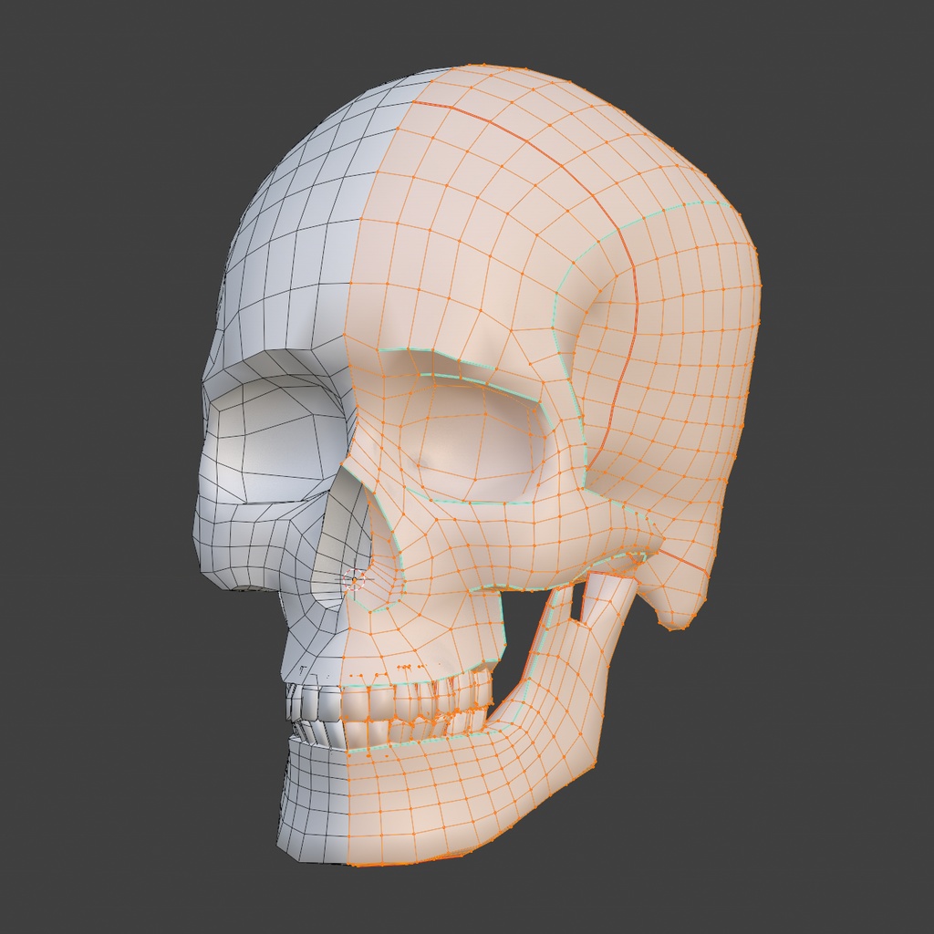 【3Dモデル】ローポリめ簡易頭蓋骨