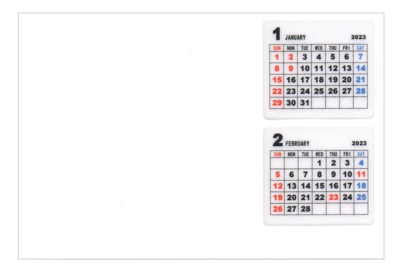 芦真アニマルSSカレンダー2023