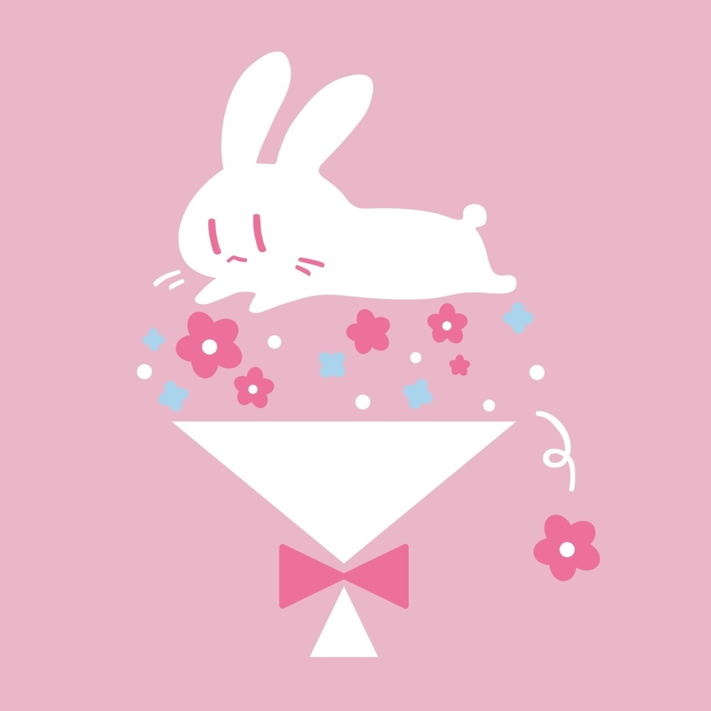 【 ロンT 】うさぎのブーケ