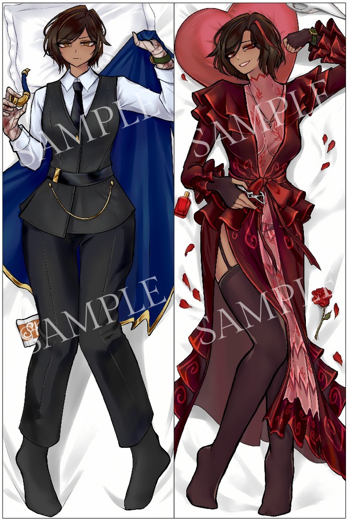 Outis Dakimakura Art (Barber & Magic Bullet) PNG ART ONLY