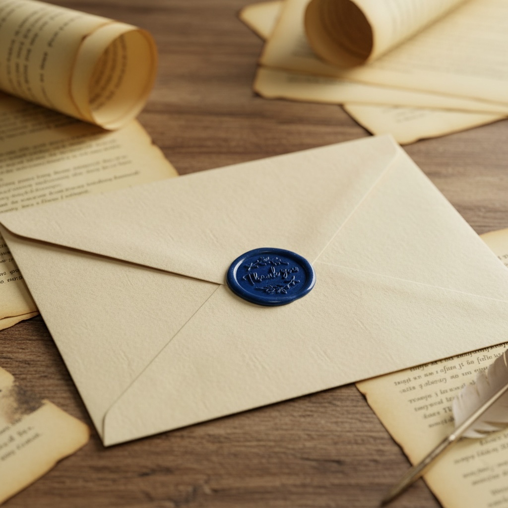 星紺(Star Indigo) Thank you シーリングスタンプシール10枚+梱包材5枚セット(ブルー)