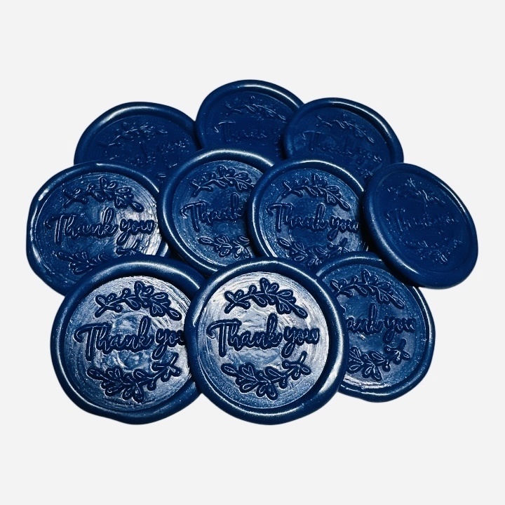 星紺(Star Indigo) Thank you シーリングスタンプシール10枚+梱包材5枚セット(ブルー)
