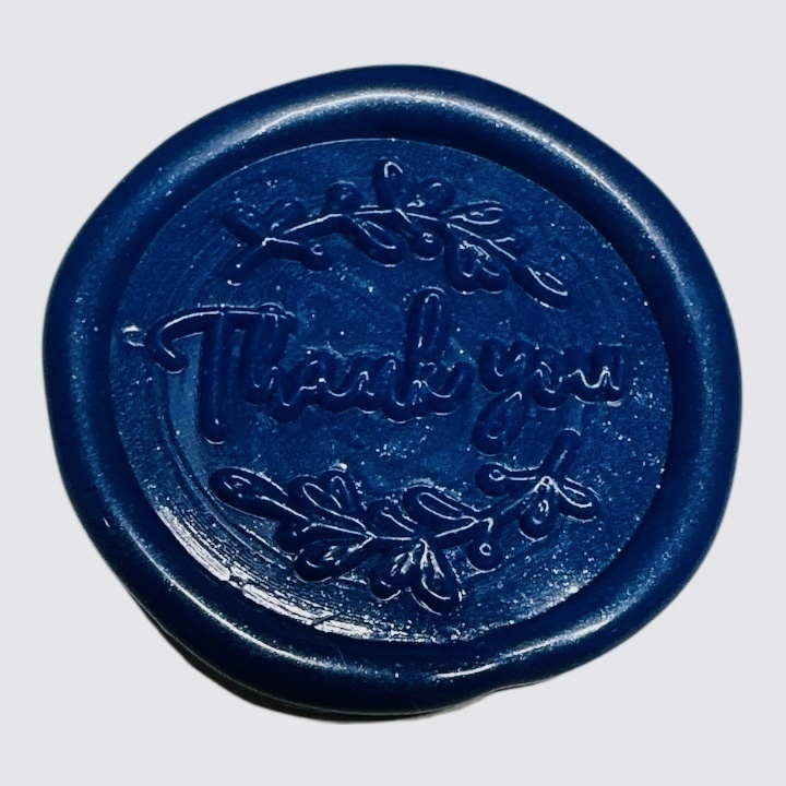 星紺(Star Indigo) Thank you シーリングスタンプシール10枚+梱包材5枚セット(ブルー)