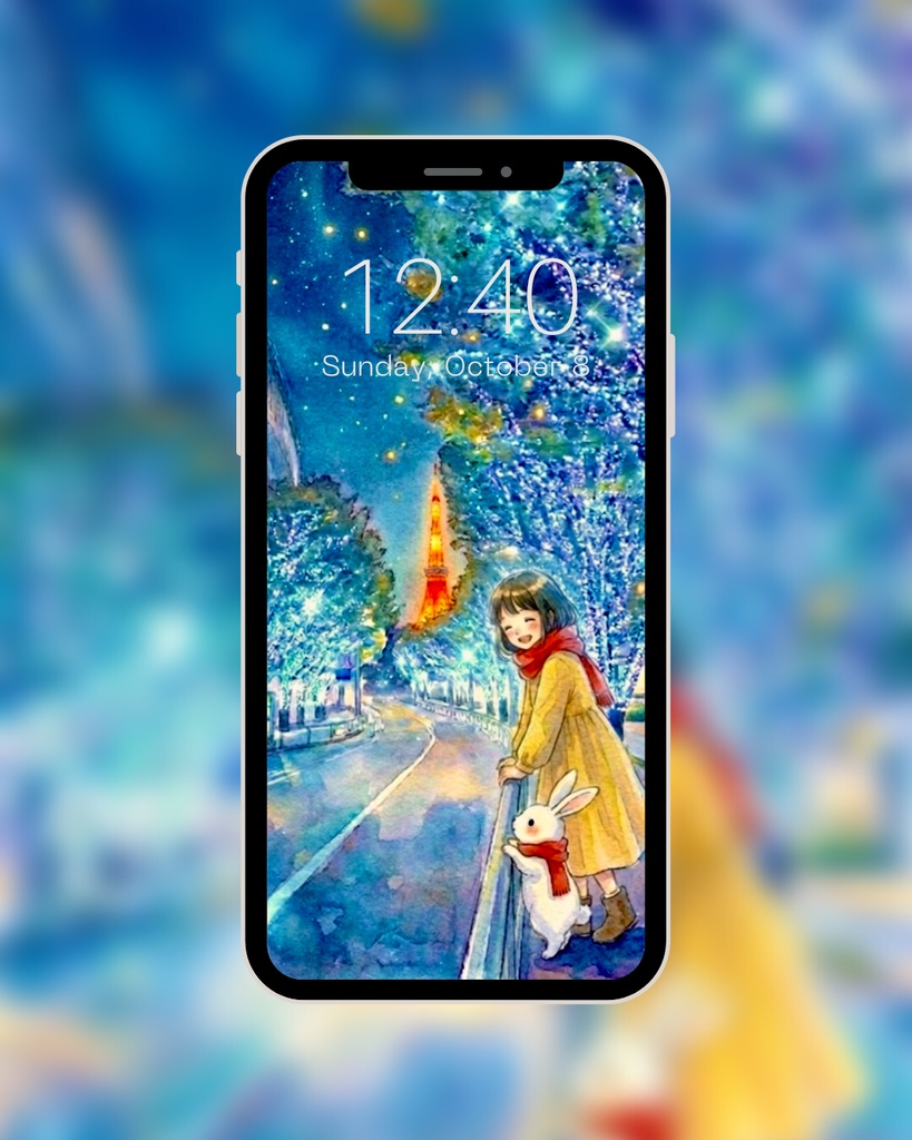 【スマホ壁紙】きらめく冬の夜[Smartphone Wallpaper] Sparkling Winter Night