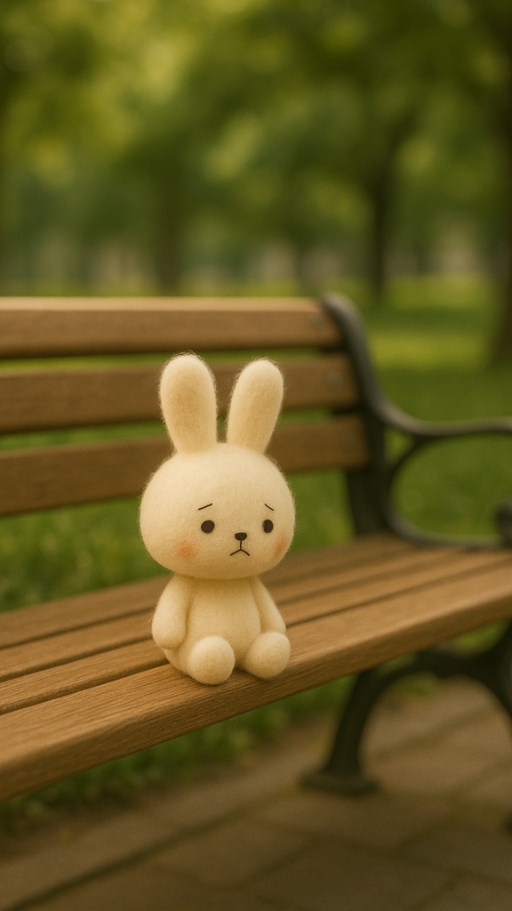 Little UNE 壁紙 #11 – ひとりで待つうにぇ / Wallpaper #11 – Lonely Bunny Wallpaper