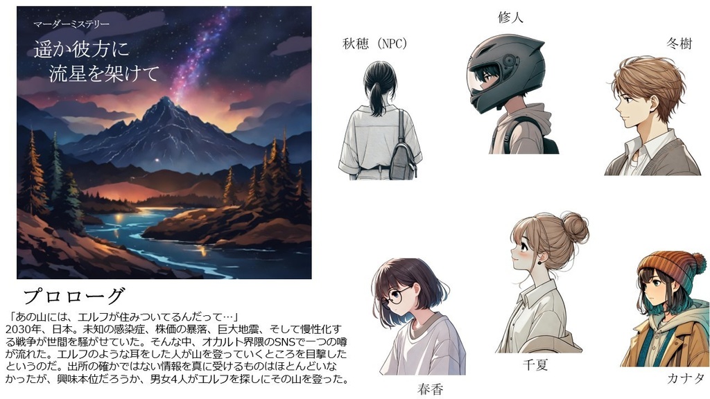 【無料】遥か彼方に流星を架けて【マーダーミステリー・PL5人+GM1人】