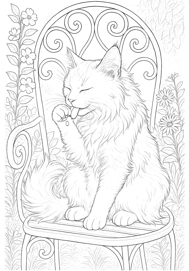 Mystic Cats – Adult Coloring Book30枚セット|A4・PDF・印刷向け300dpi