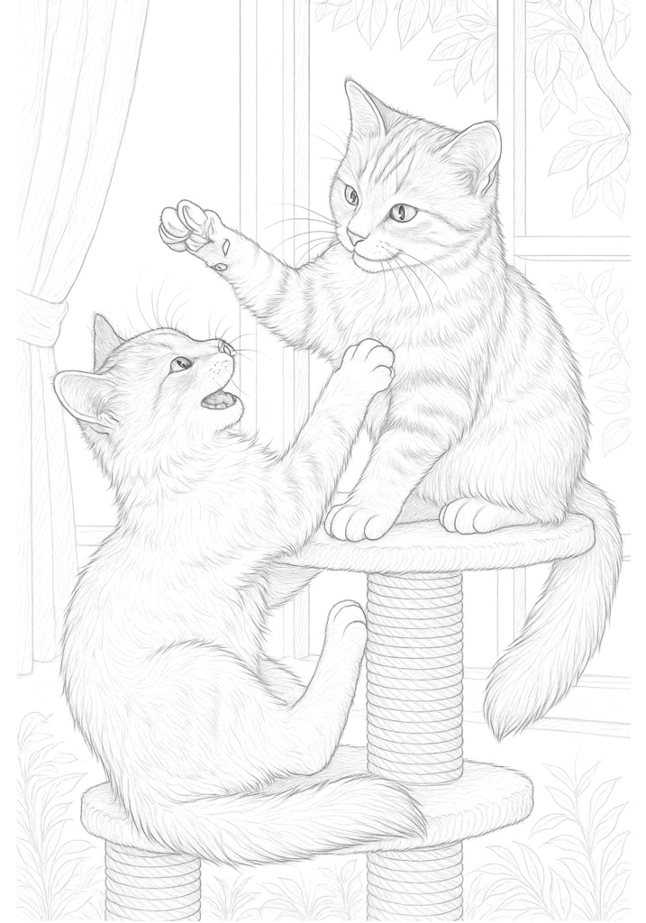 Mystic Cats – Adult Coloring Book30枚セット|A4・PDF・印刷向け300dpi