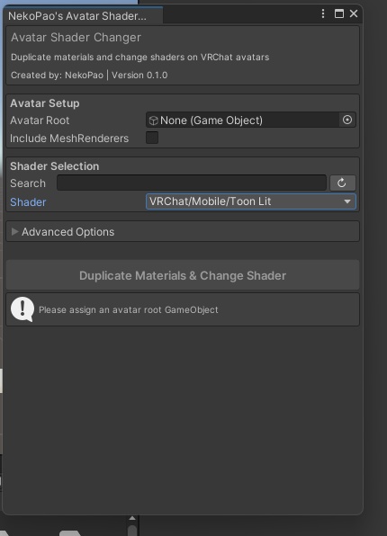 VRChat Avatar Shader Changer