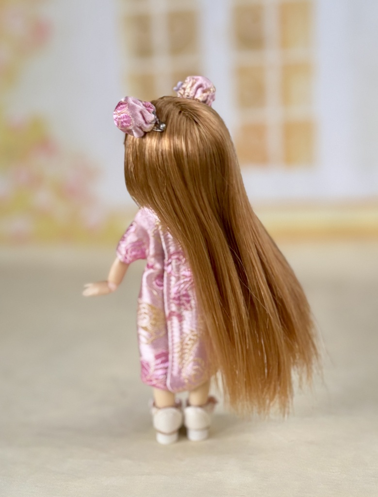 チャイナ服 ピンク オビツ11.ピコニーモP用
