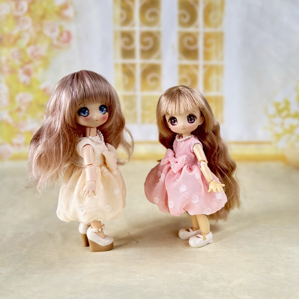 ふわふわシフォンのワンピース オビツ11、ピコニーモP用