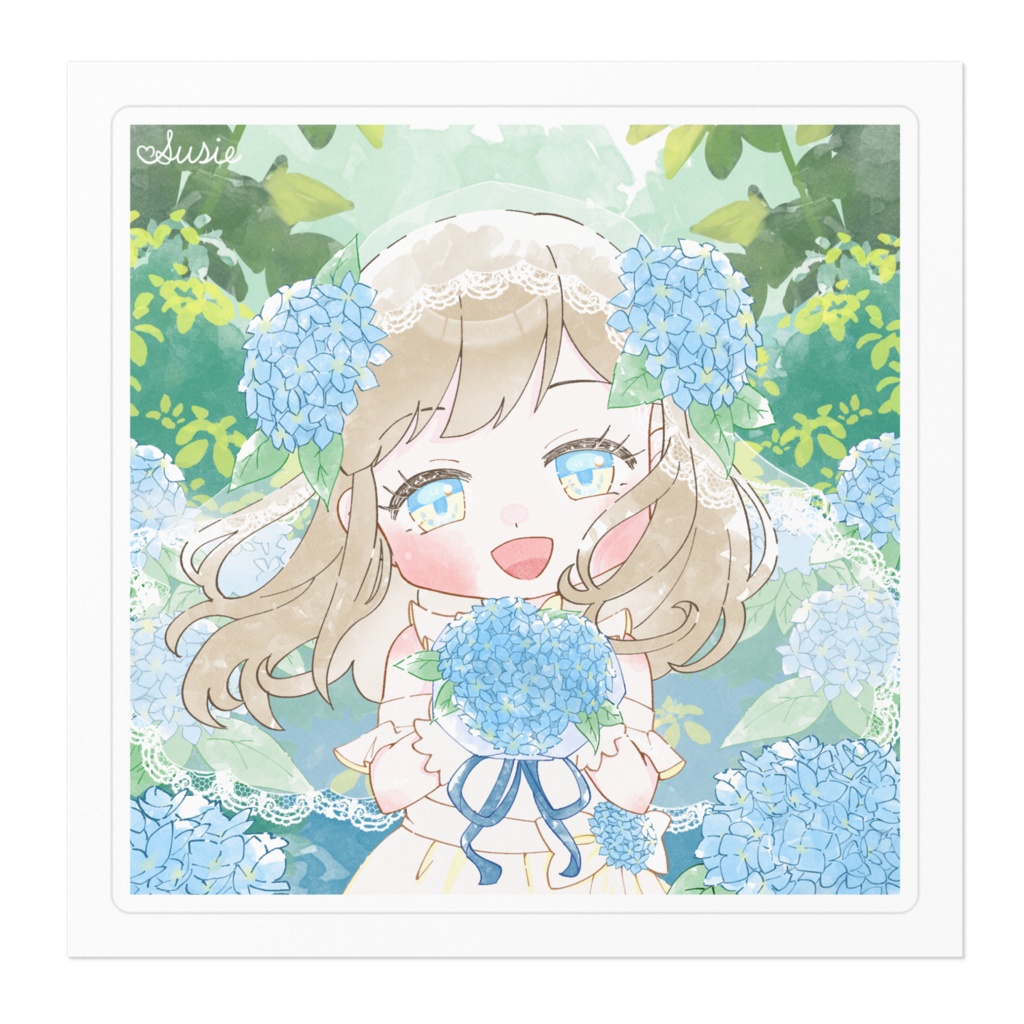 【ステッカー】あじさいの花嫁