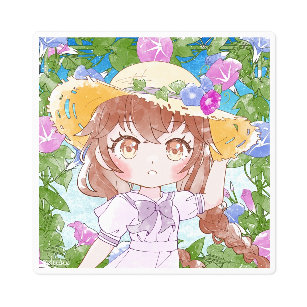 【ステッカー】朝顔が咲く夏の記憶