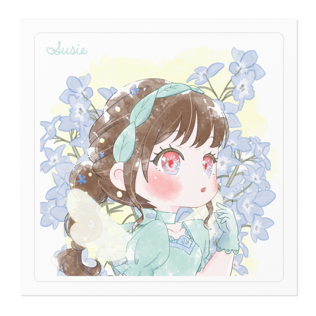 【ステッカー】青い幻想の少女