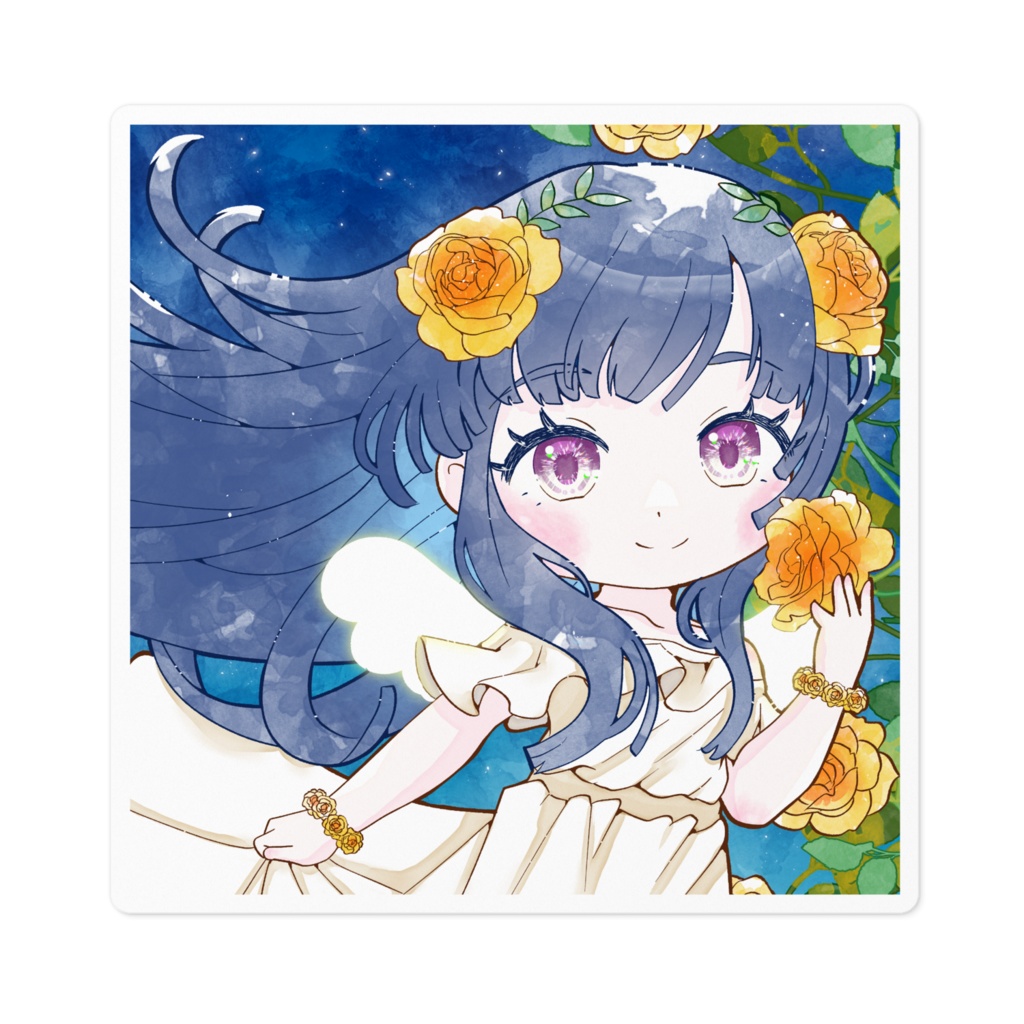 【ステッカー】天使と薔薇の幻想夜