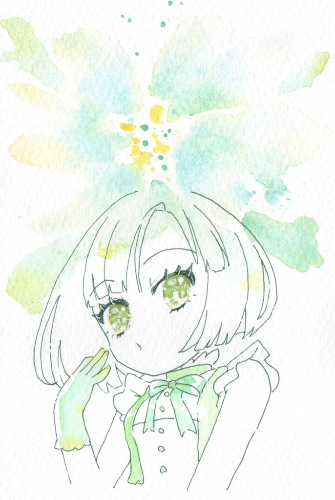 手描きイラスト　原画ポストカード