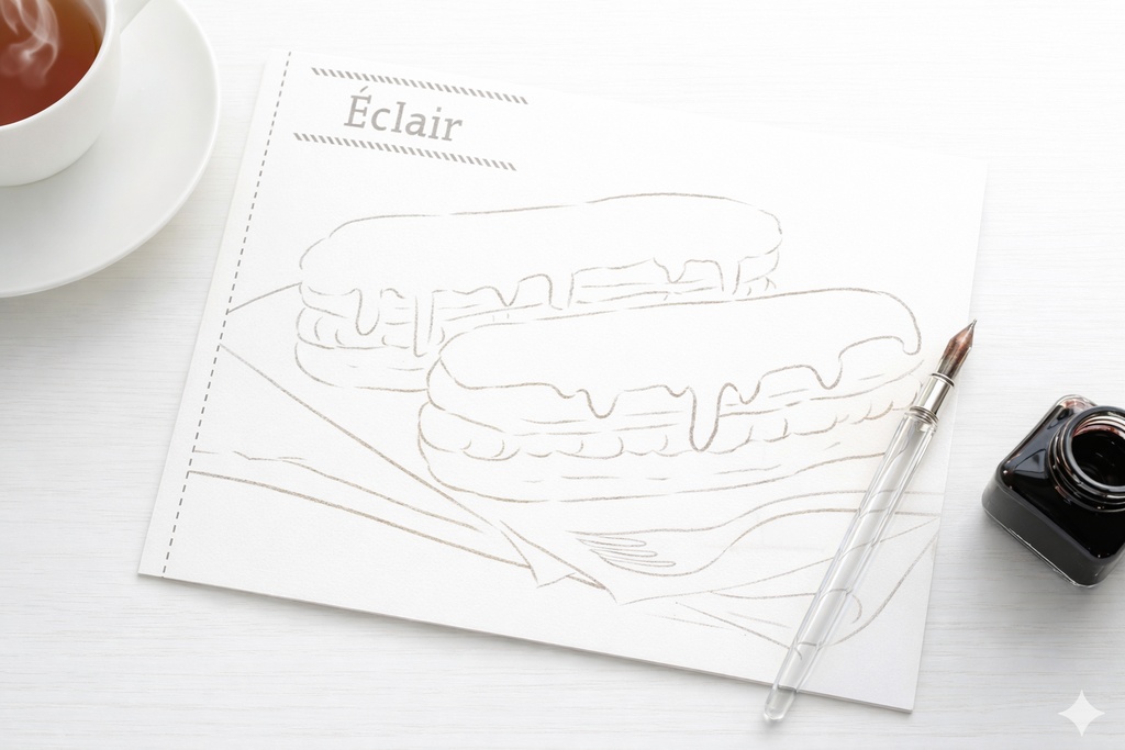 ガラスペンで“書く楽しさ”を味わえる、洋菓子モチーフのなぞり絵ブック