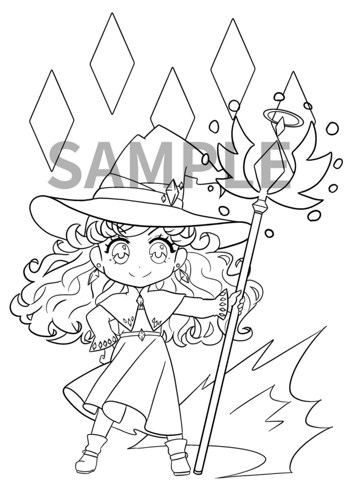 【デジタルデータ】ちびキャラの女の子がたくさん登場する、ぬりえ本