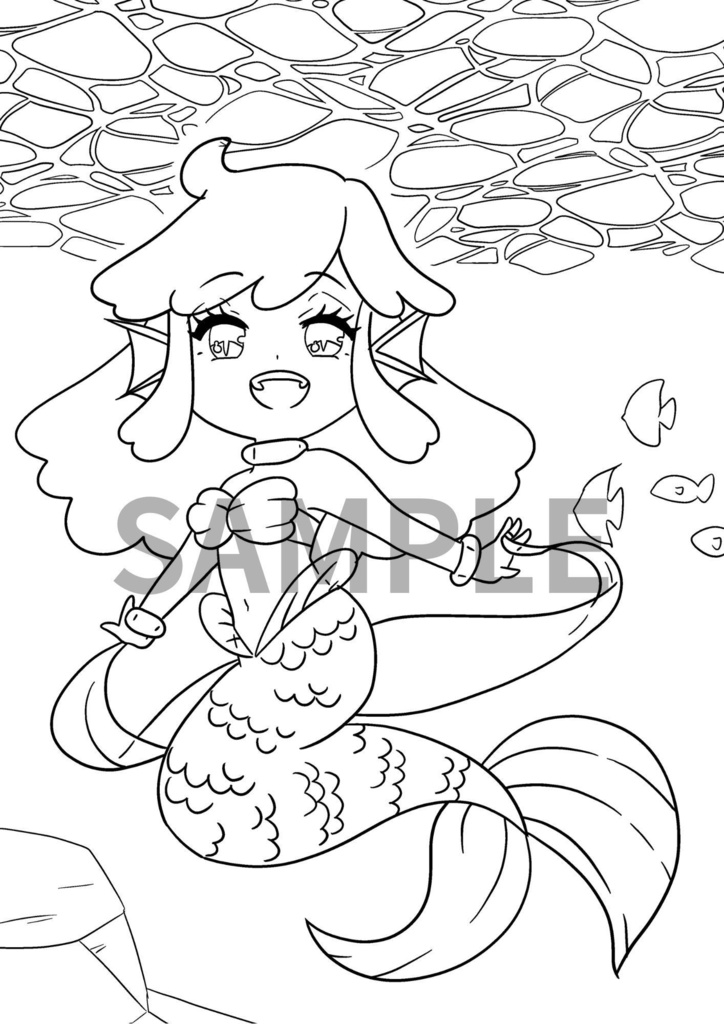 【デジタルデータ】ちびキャラの女の子がたくさん登場する、ぬりえ本