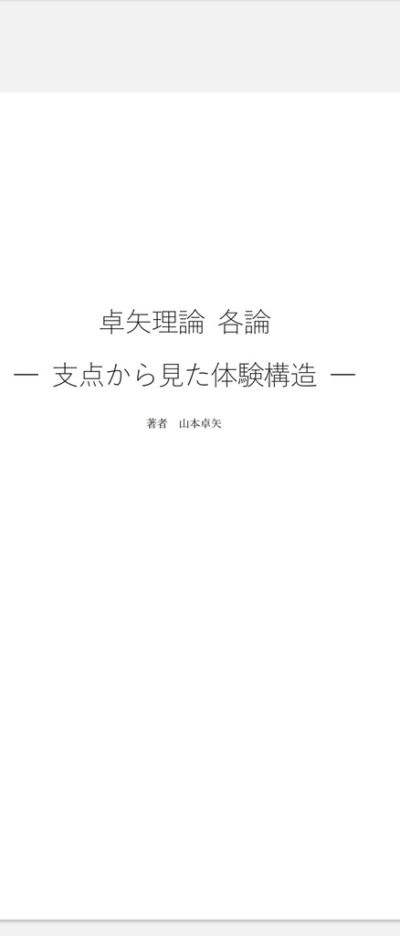 旧作（試作版）　卓矢理論各論　支点から見た体験構造