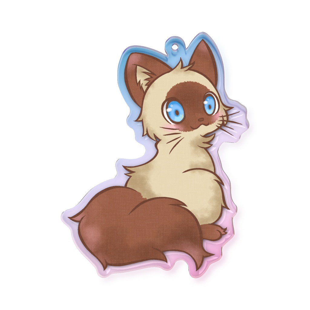 シャム柄ねこちゃんアクリルキーホルダー