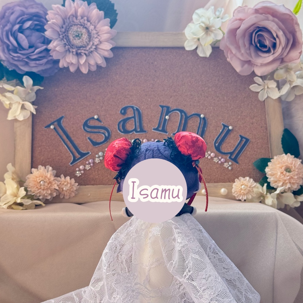 ぬい服ヘッドドレス チャイナヘッドドレス 【レッド×ブラック】