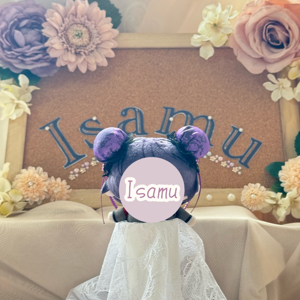 ぬい服ヘッドドレス チャイナヘッドドレス 【バイオレット×ブラック】