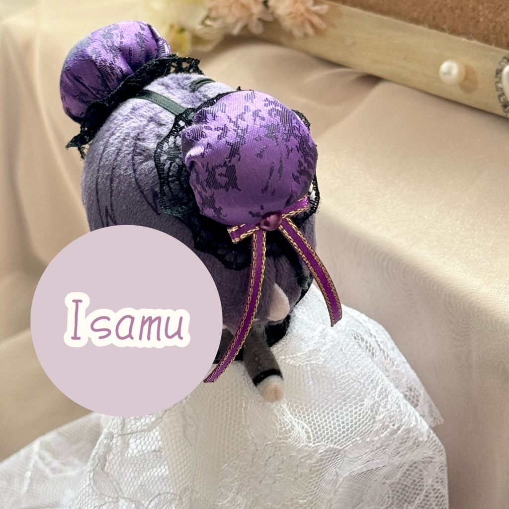 ぬい服ヘッドドレス チャイナヘッドドレス 【バイオレット×ブラック】