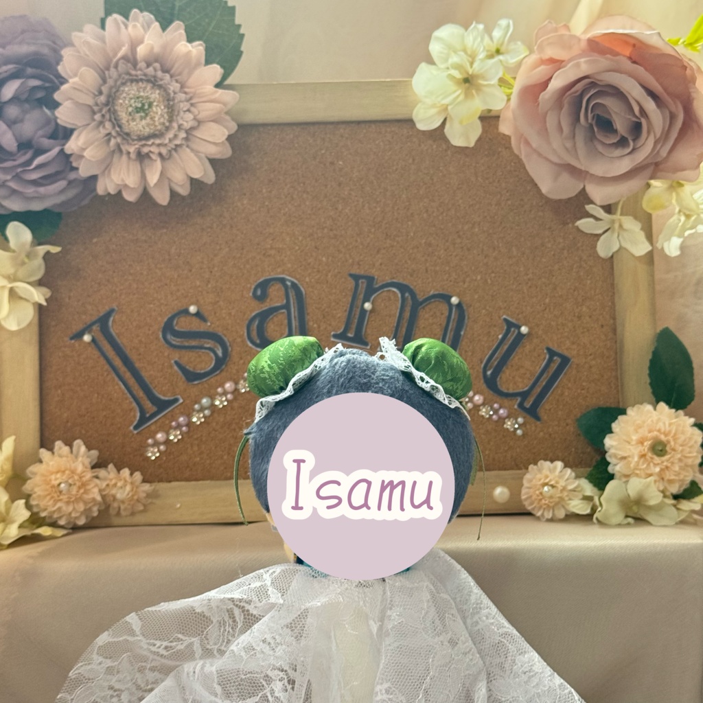 ぬい服ヘッドドレス チャイナヘッドドレス 【グリーン×ホワイト】