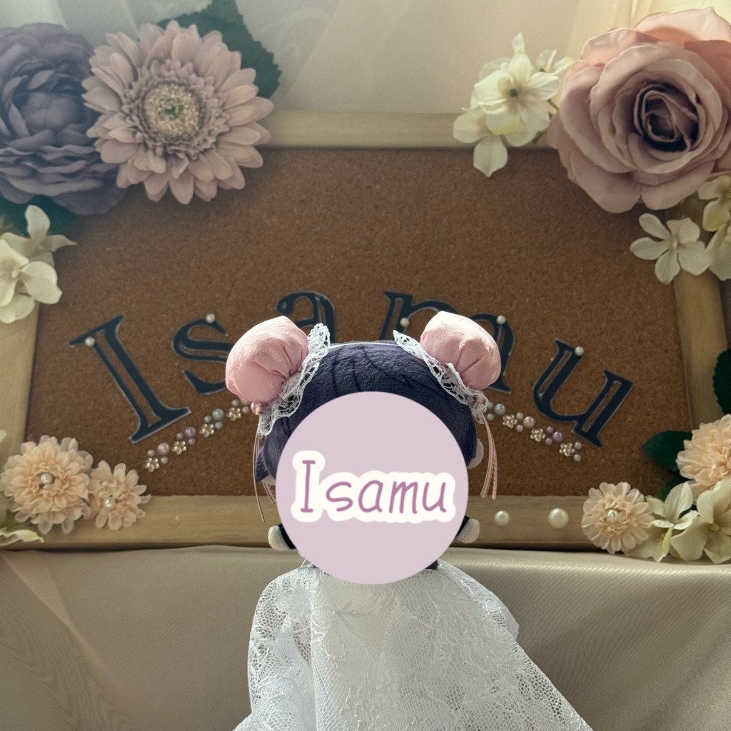 ぬい服ヘッドドレス チャイナヘッドドレス 【ピンク×ホワイト】