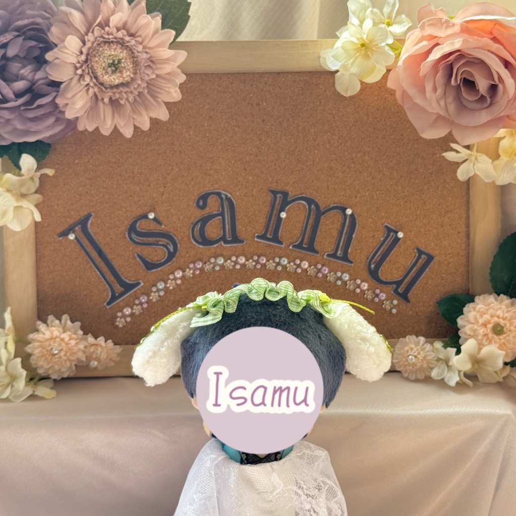 たれみみヘッドドレス ギンガムチェックグリーン