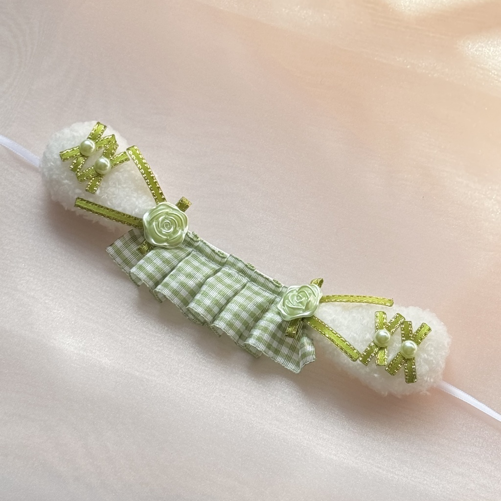 たれみみヘッドドレス ギンガムチェックグリーン