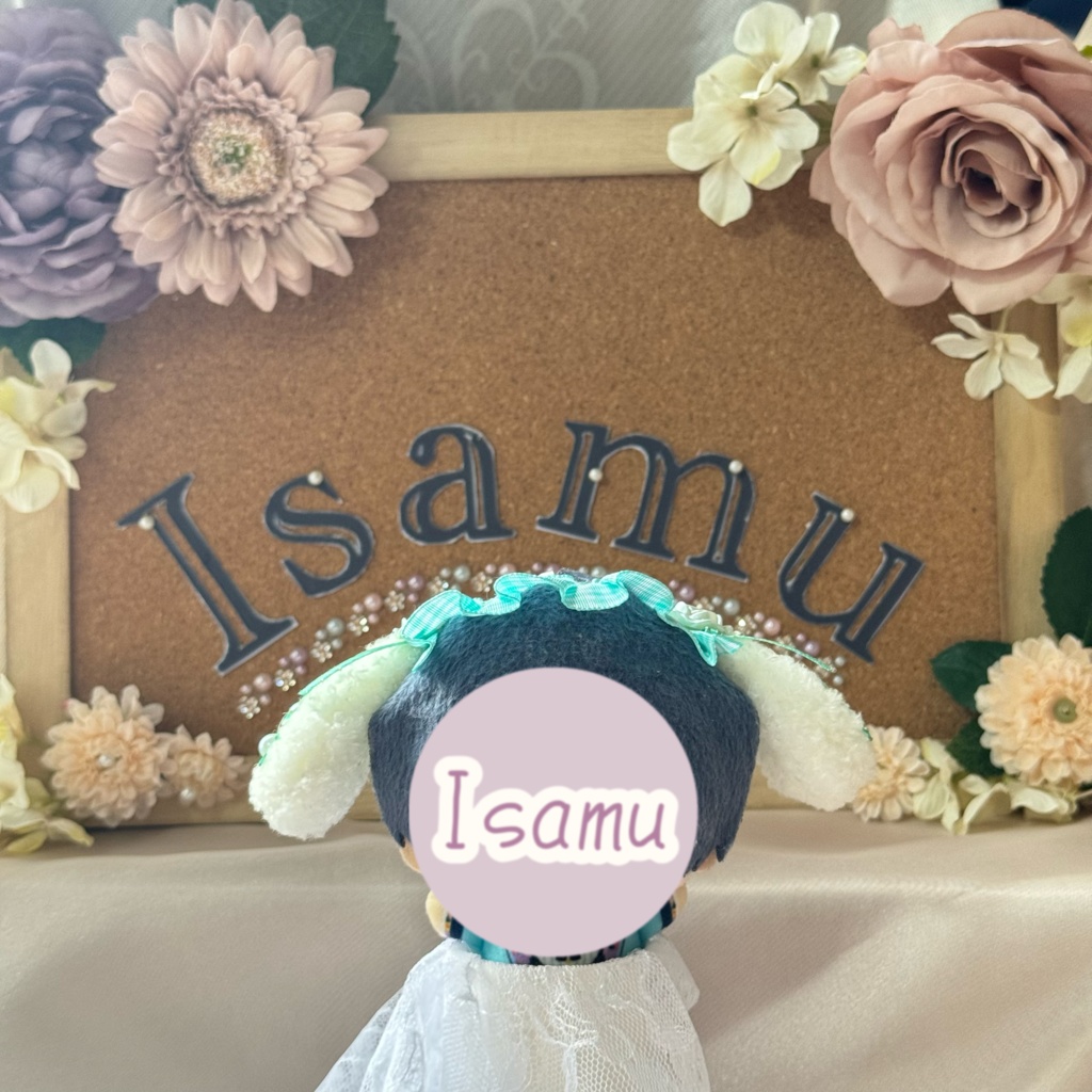 たれみみヘッドドレス ギンガムチェックミントグリーン