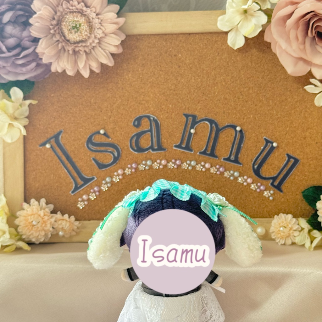 たれみみヘッドドレス ギンガムチェックミントグリーン