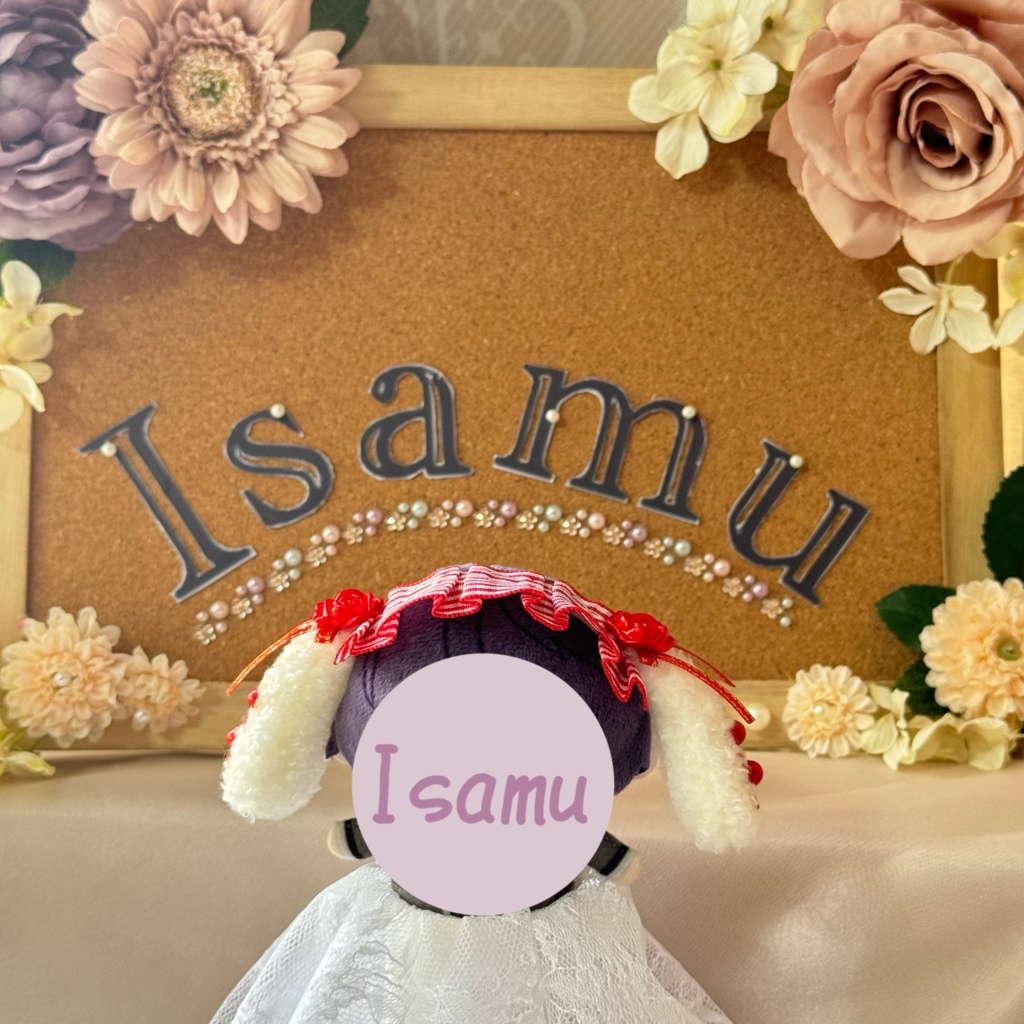 たれみみヘッドドレス ギンガムチェックレッド