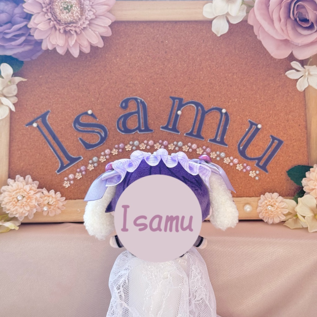 たれみみヘッドドレス 【BICリボン ギンガムチェックラベンダー】