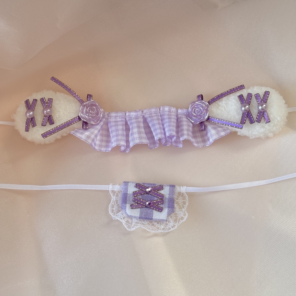 たれみみヘッドドレス&スタイ 【ラベンダー】