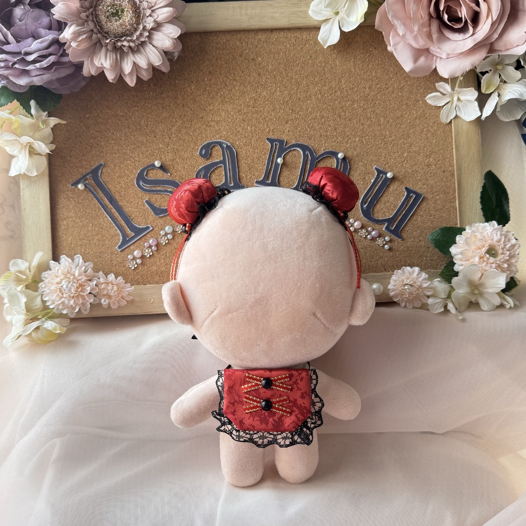 チャイナスタイ&ヘッドドレス 【トールサイズ:レッド×ブラック】