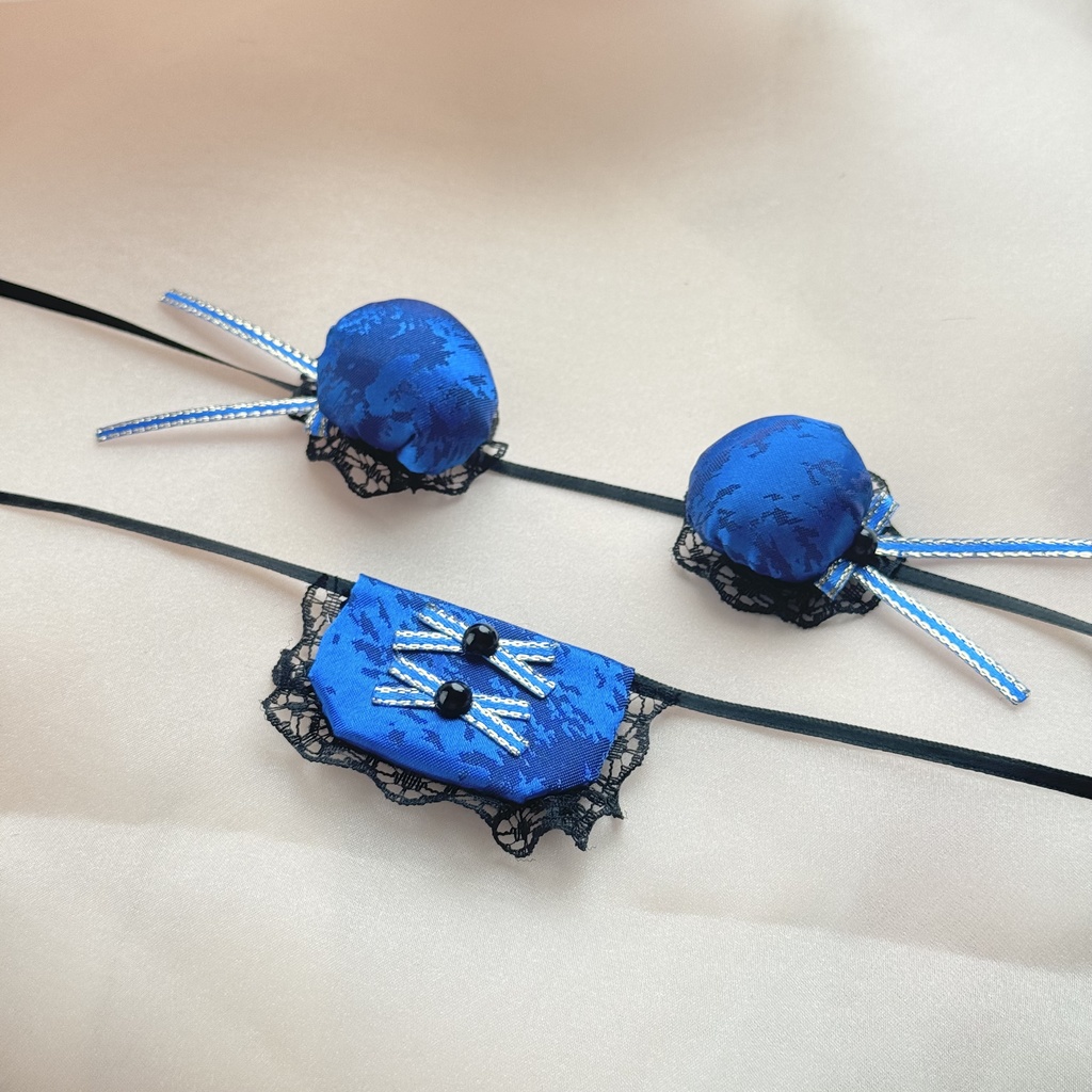 チャイナスタイ&ヘッドドレス 【トールサイズ:ブルー×ブラック】