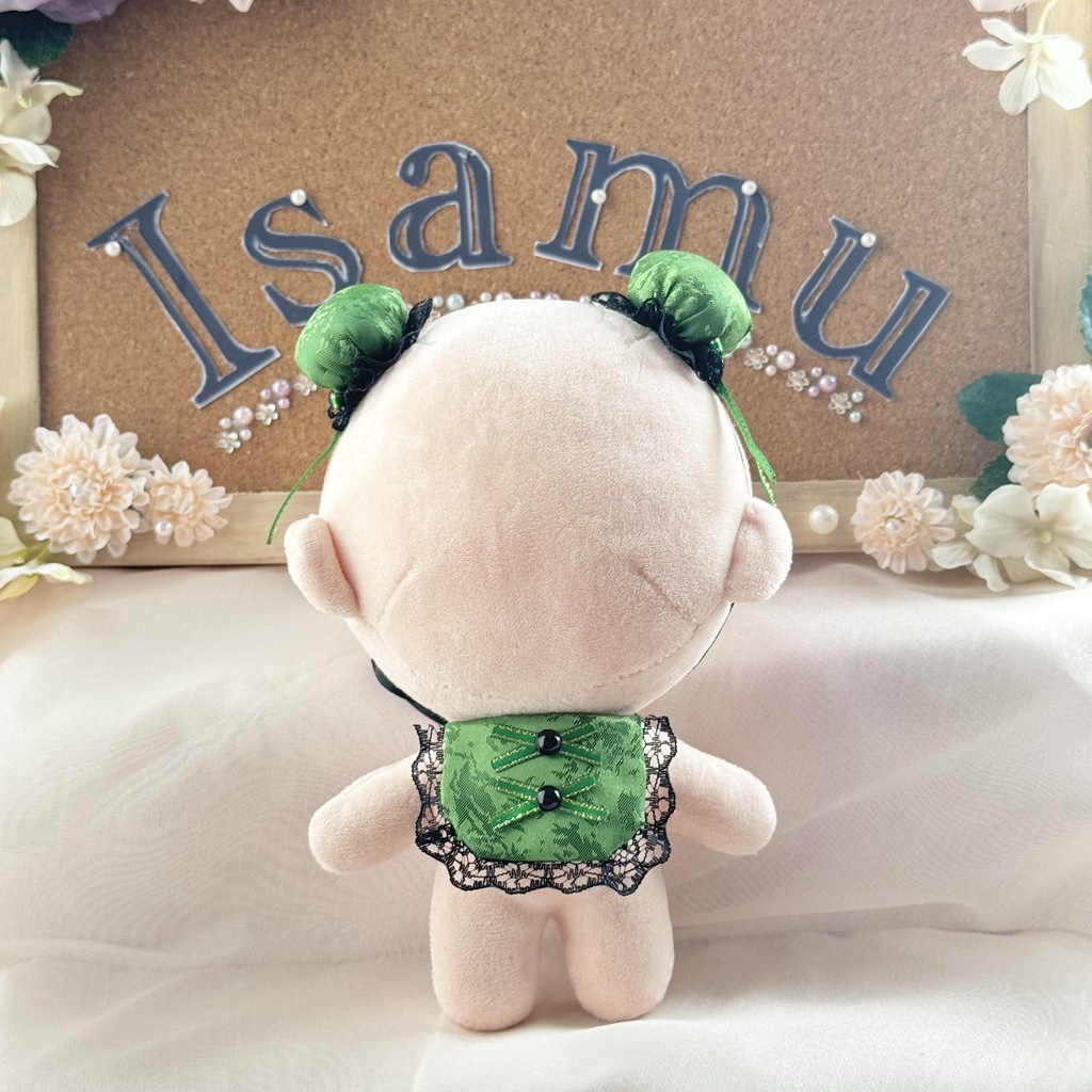 チャイナスタイ&ヘッドドレス 【トールサイズ:グリーン×ブラック】