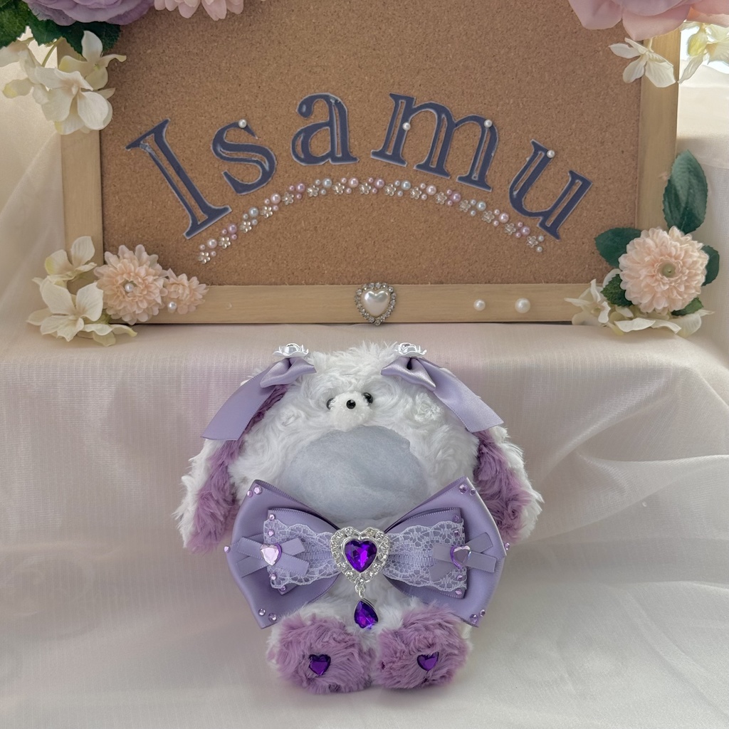 12cmおすわりぬい服 【グレー&紫】