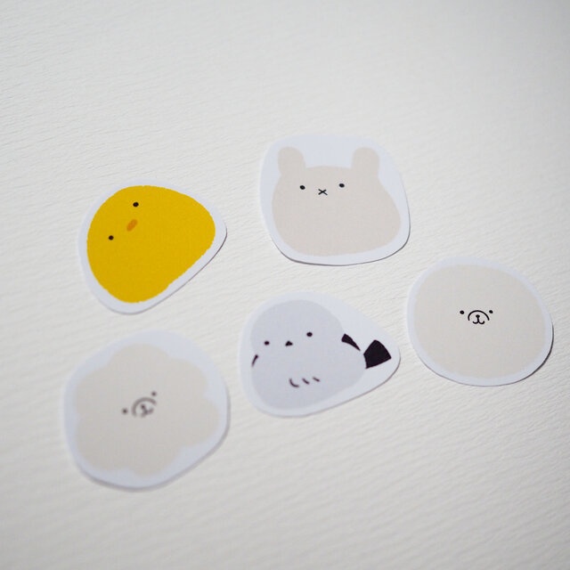 ゆるゆるどうぶつのフレークシール